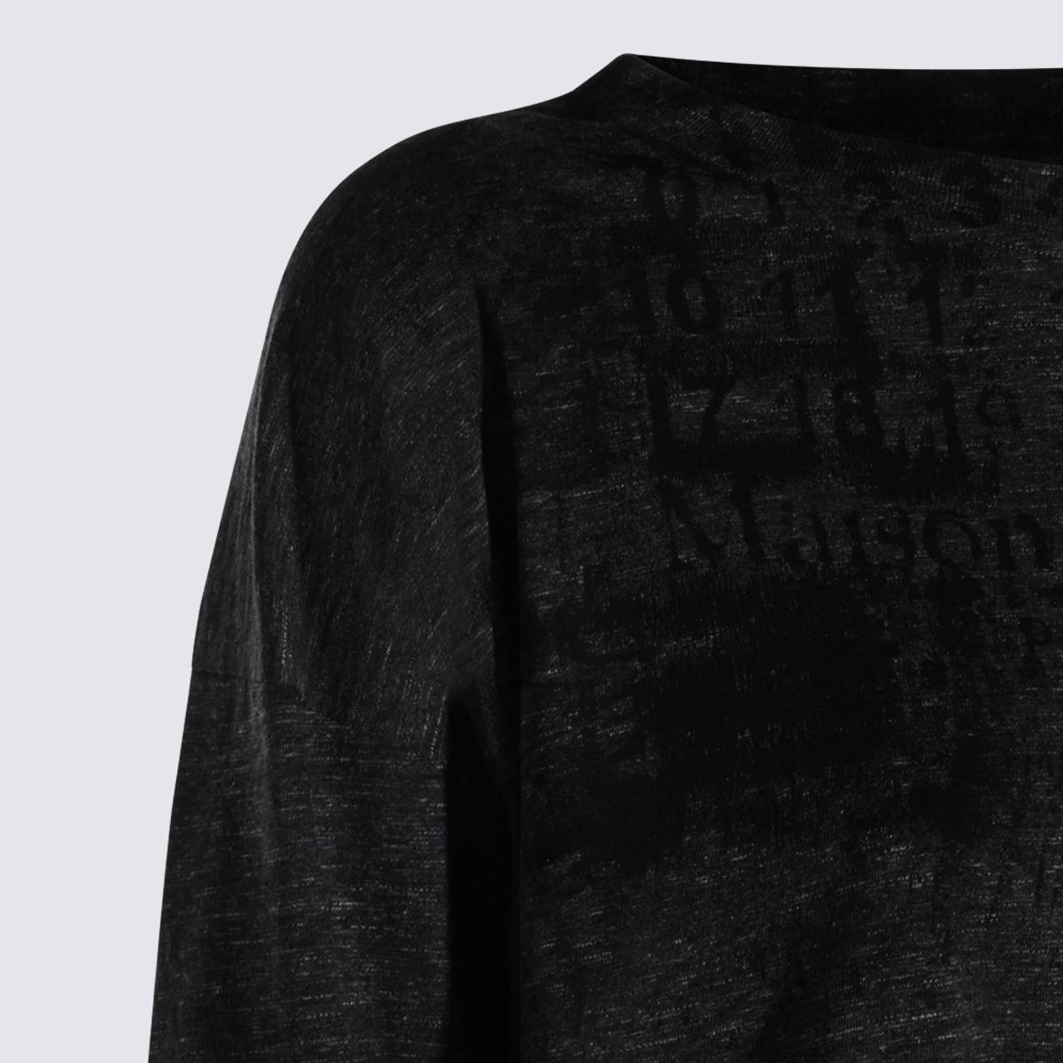 Maison Margiela Long Sleeve Sweatshirt Cotton Blend Navy Women’s Top