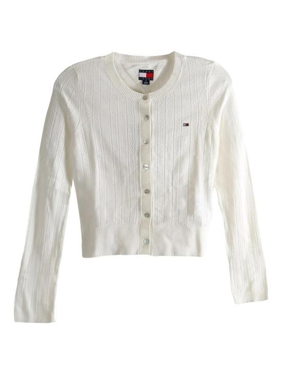 TOMMY HILFIGER Women’s Knit Cardigan DW20966YBL ECRU DOM