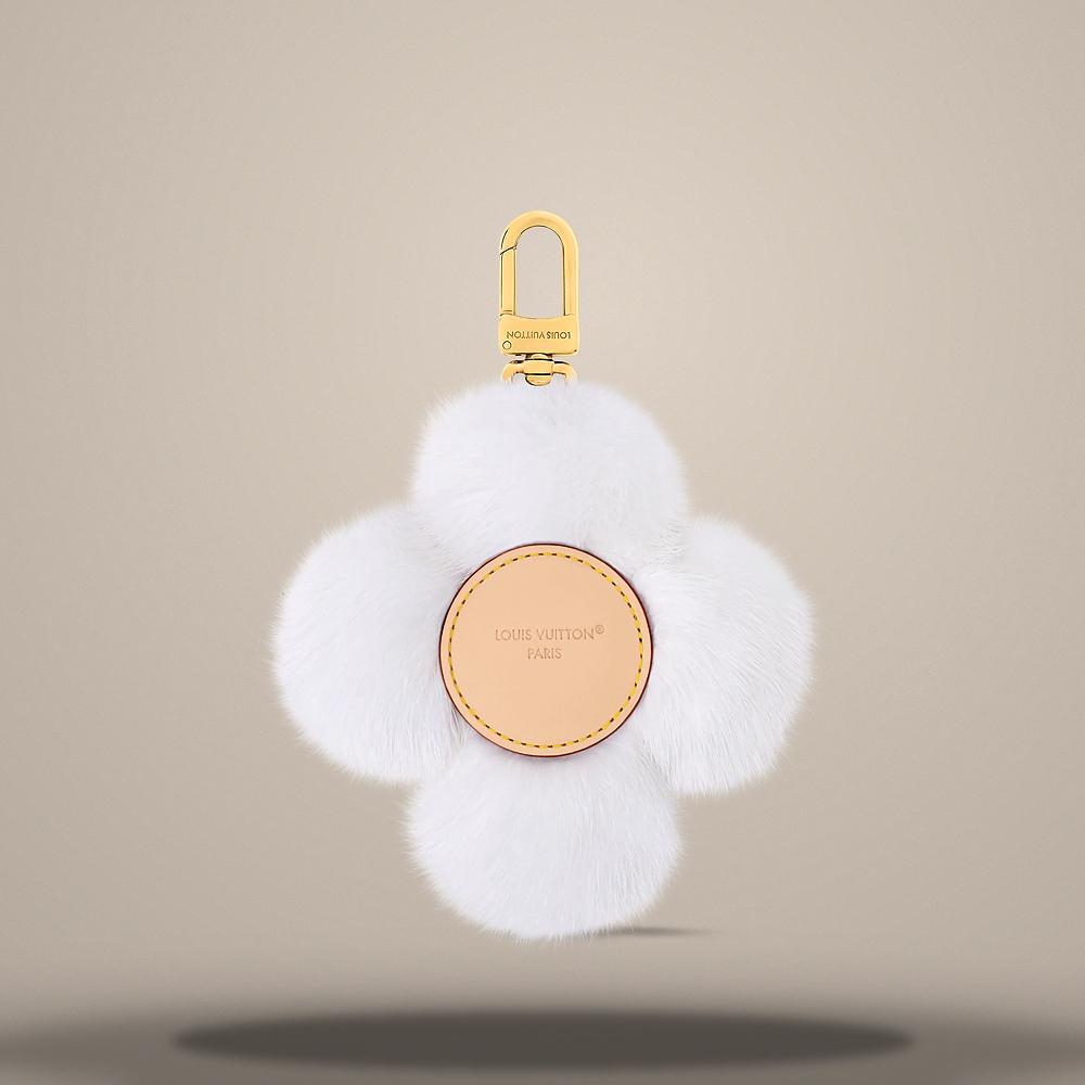 Louis Vuitton Vivienne Fur Key Holder White Keyring M03638