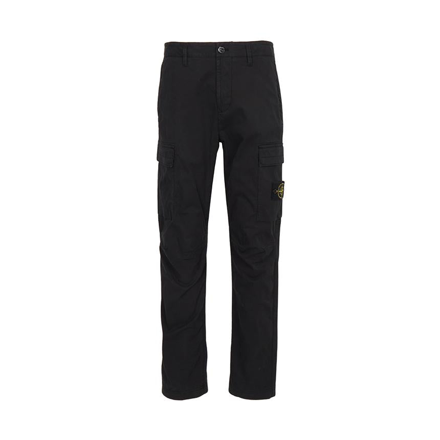 STONE ISLAND Black Cotton Cargo Pants for Men