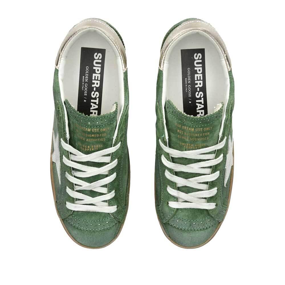 GOLDEN GOOSE White Green Star Leather Low-Top Sneakers Wo GWF00906 F007260 35927