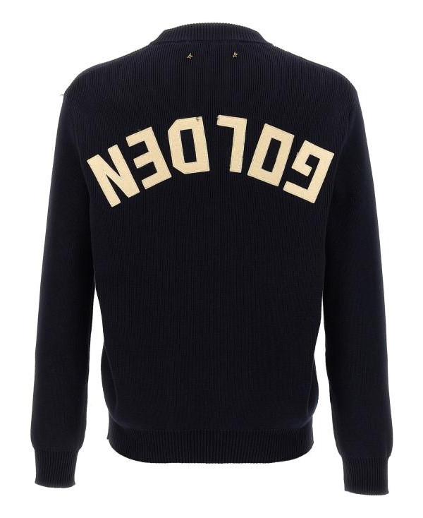 GOLDEN GOOSE Back Logo Cotton Crewneck Sweater