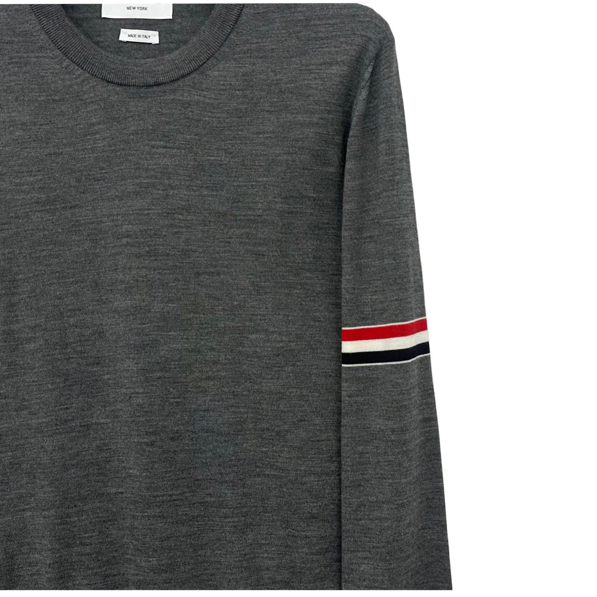 THOM BROWNE Armband Wool Crewneck Knit Sweater MKA412A 035