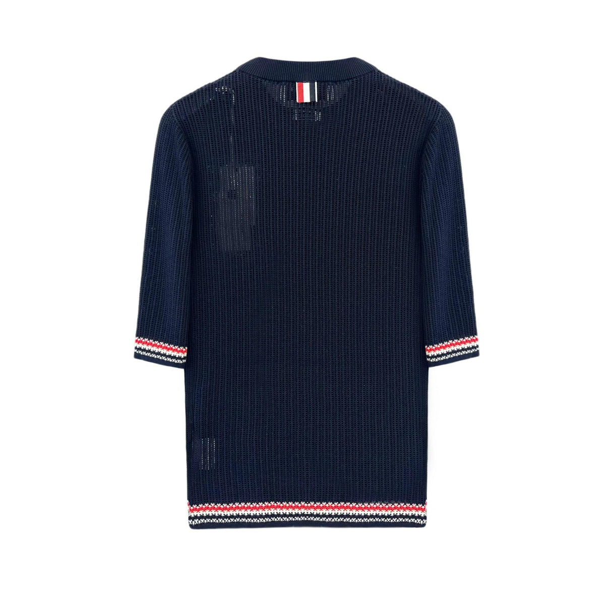 THOM BROWNE Pointelle Stitch Short Sleeve Knit T-Shirt FKA458A