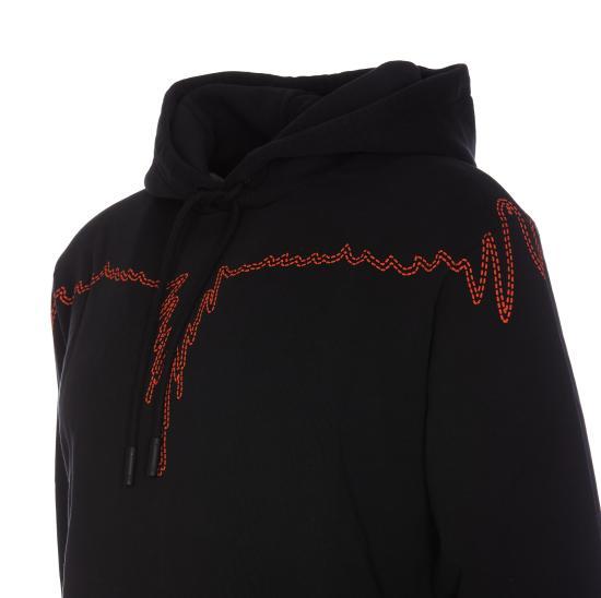 Marcelo Burlon Black Cotton Logo Print Hoodie for Women CMBB007 F23 FLE0041020