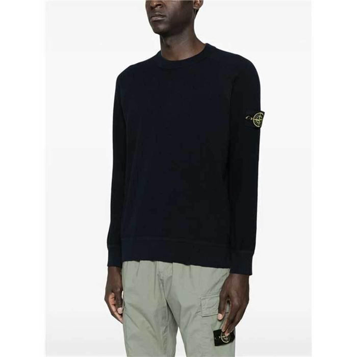 STONE ISLAND Navy Micro Knit Crewneck Sweater Men 5100036