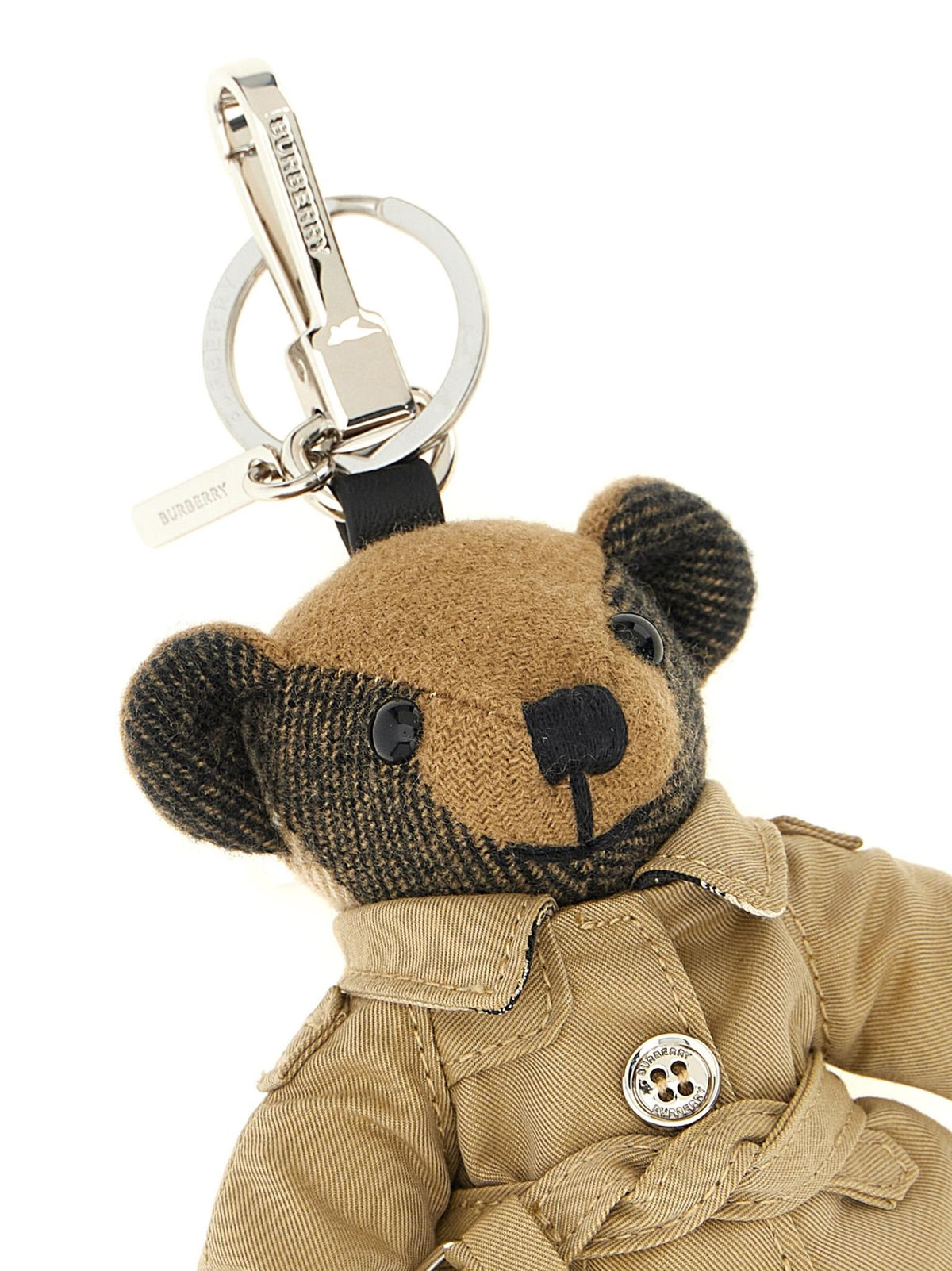 BURBERRY Archive Beige Check Leather Keyring