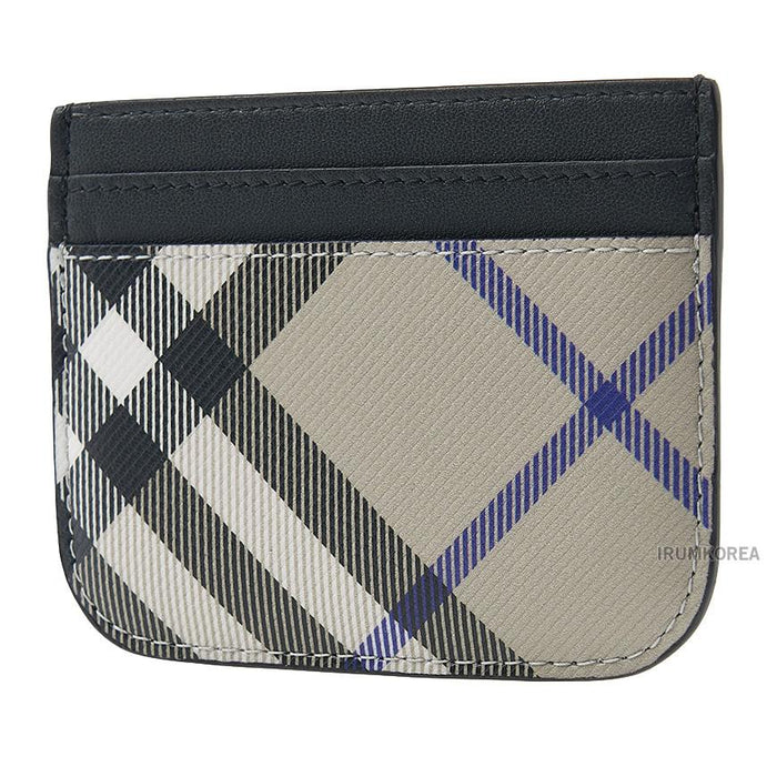 BURBERRY Women’s Check Pattern Leather Card Holder Wallet