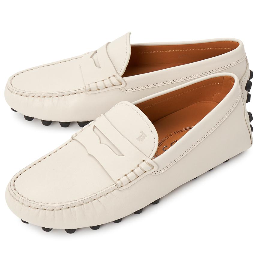 Tods Gommino Bubble Women’s Driving Loafers Leather Beige
