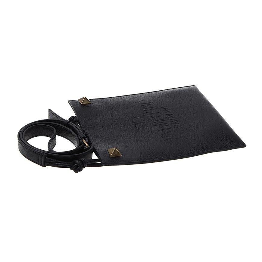 VALENTINO Garavani Unisex Logo Rockstud Crossbody Bag Black