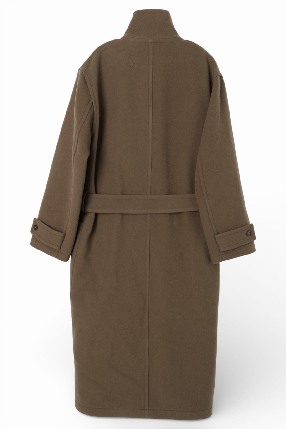 Lemaire Double-Face Wool Wrap Coat Dark Squirrel