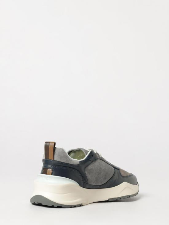 FENDI Blue Leather Low-Top Sneakers