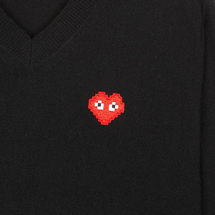 Comme des Garcons Invader Pixel Patch V-Neck Knit Sweater Unisex AZ N082 051 1