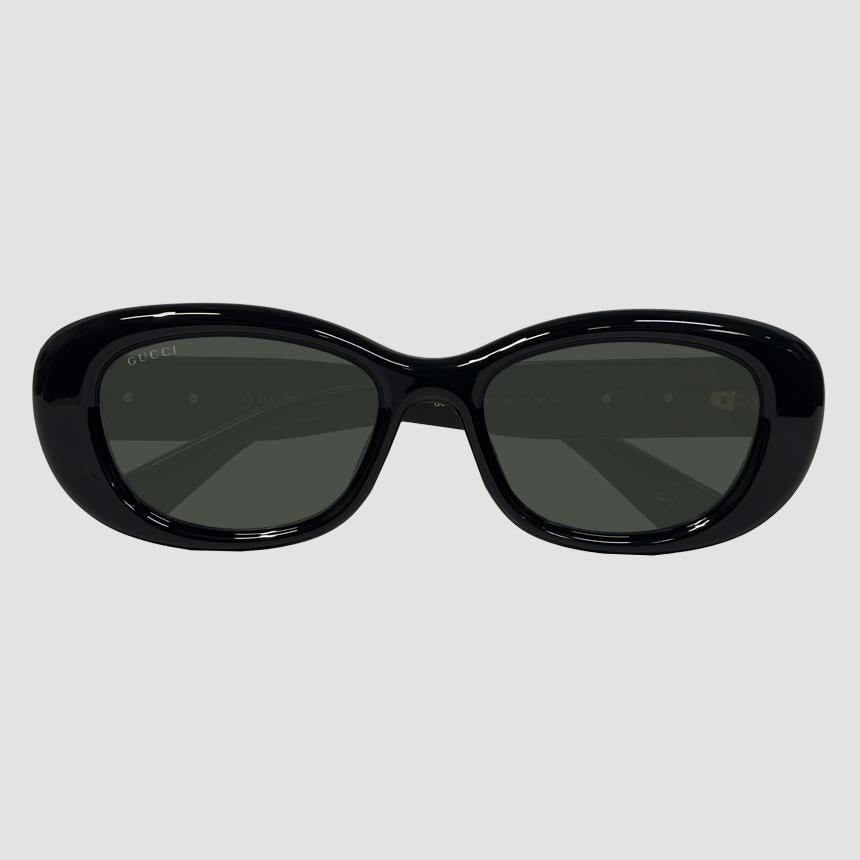 GUCCI Oval Geek-Chic Sunglasses Asian Fit Marmont Black