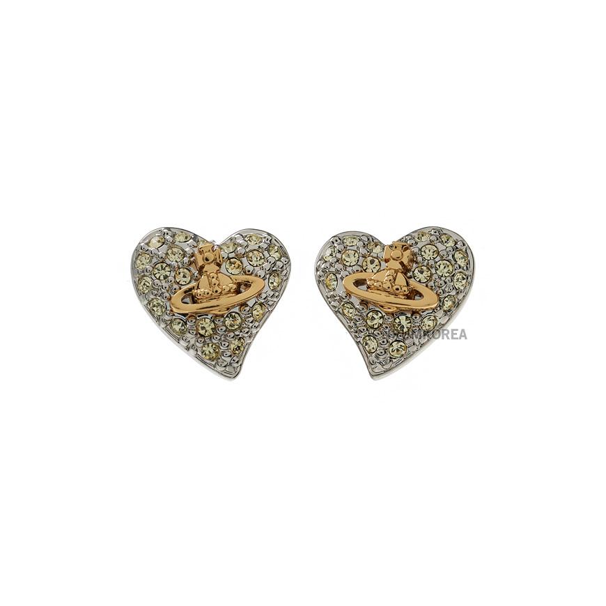 Vivienne Westwood Diamante Heart Earrings Silver-Tone Women