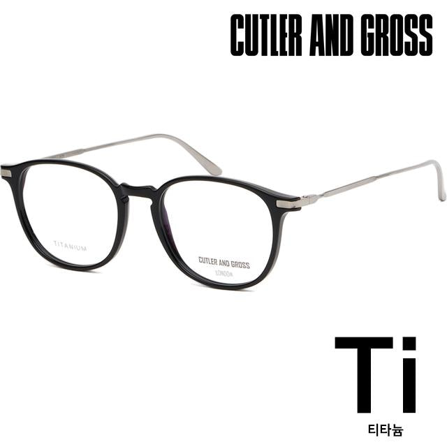 Cutler and Gross Titanium Black Acetate Rim Unisex Eyeglasses Frame CG1303V2 001