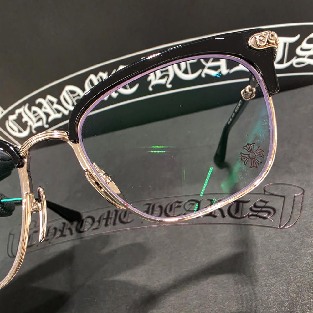 Chrome Hearts Black Silver Vertical Smile 2 Eyeglasses Unisex