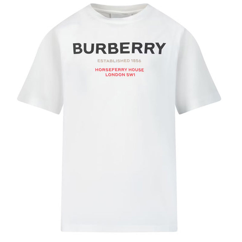 BURBERRY Logo Print Crewneck T-Shirt Women White Kids 23SS