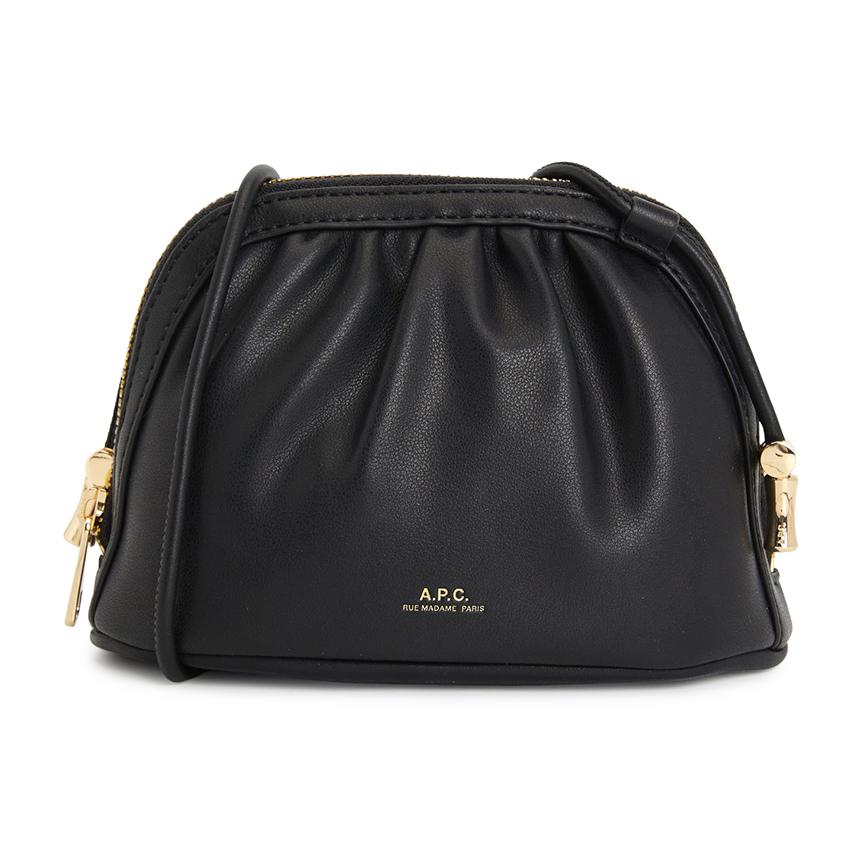 A.P.C. Ninon Small Drawstring Crossbody Bag Black Leather Women