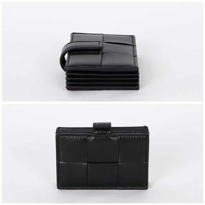 Bottega Veneta Cassette Card Holder Beige Leather