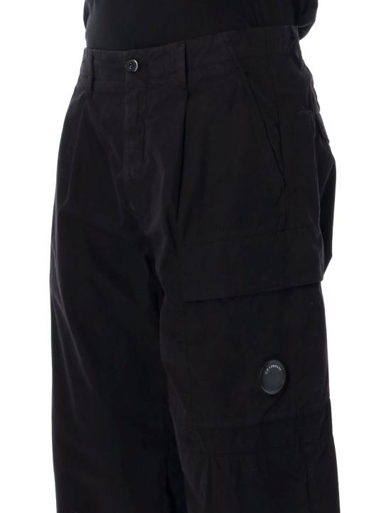 CP Company Micro Reps Boxy Pleated Cargo Pants Black Men