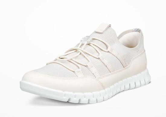 ecco White Leather Low-Top Sneakers for Women 24630361403 BEIGE DOM