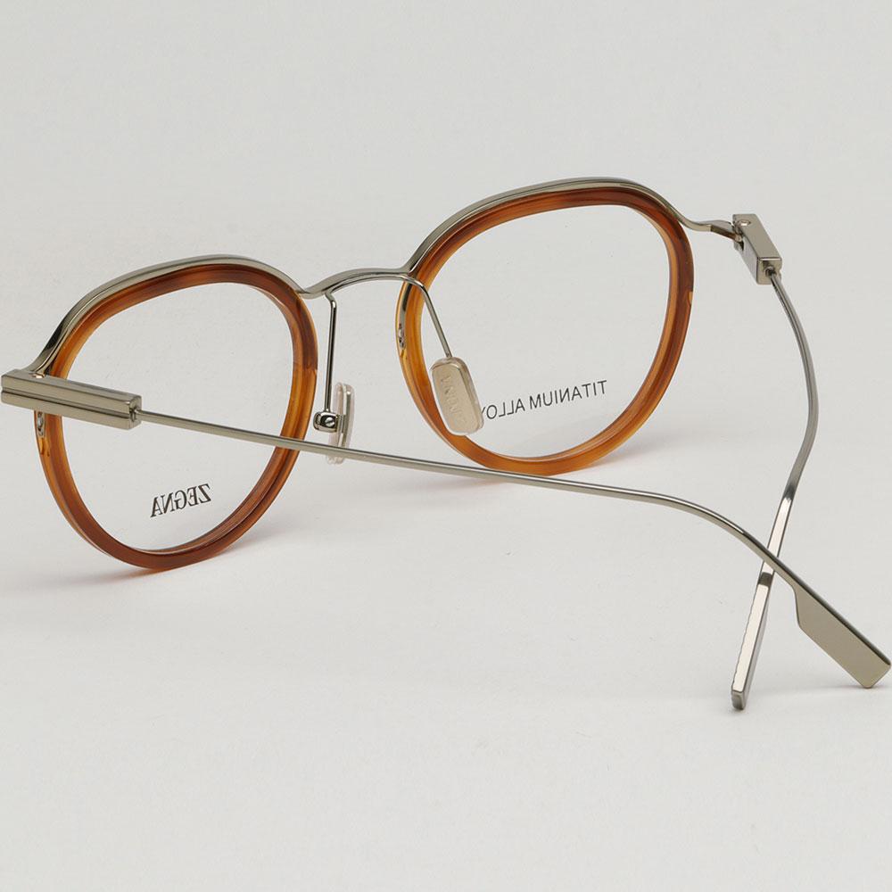 Zegna Titanium Havana Unisex Eyeglass Frames EZ5292 D 053