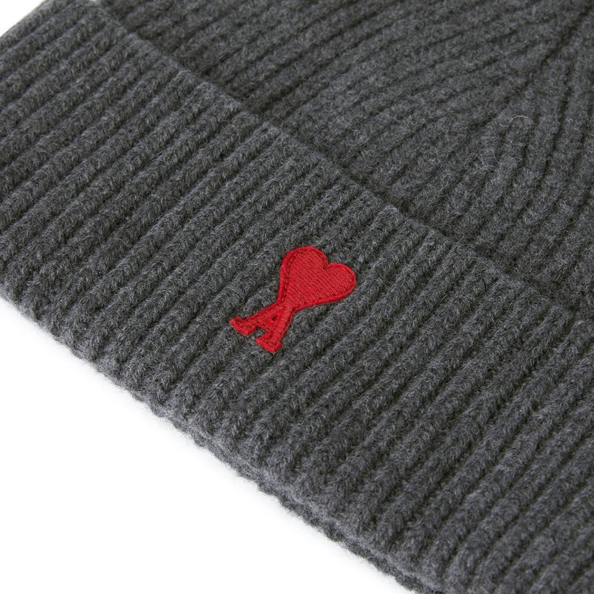 AMI Unisex Knit Beanie Hat Gray
