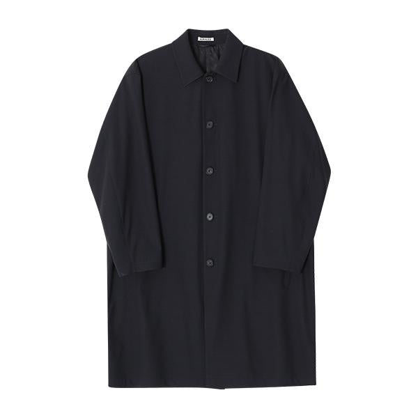 AURALEE Hard Twist Wool Twill Soutien Collar Men’s Coat A24SC01WG TOP NAVY
