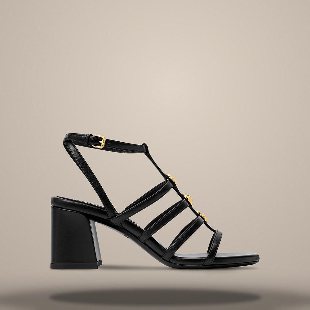 Louis Vuitton Men's Gaia Nappa Lambskin Sandals Gold Monogram Charm
