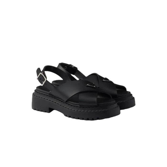 PRADA Rubber Black Women’s Sandals 1X102O 3LKK F0002