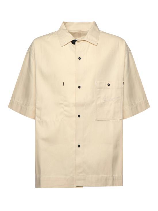 JACQUEMUS Short-Sleeve Shirt Men’s White Cotton Bu 255DE0601516110 OFF WHITE DOM