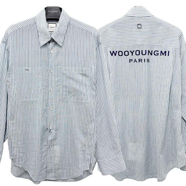 WOOYOUNGMI Striped Long-Sleeve Shirt with Back Logo W261SH07 827L