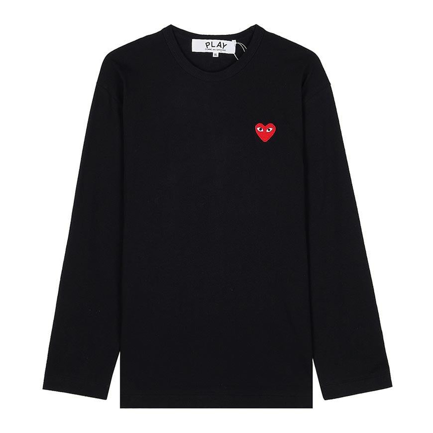 Comme des Garcons Unisex Red Heart Patch T-Shirt AZ T118 051 BLACK