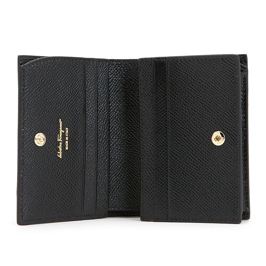 Ferragamo Vara Bow Leather Bifold Wallet Black Women’s