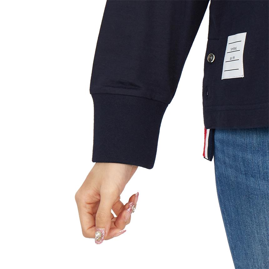 THOM BROWNE Women’s Long Sleeve T-Shirt Navy Cotton