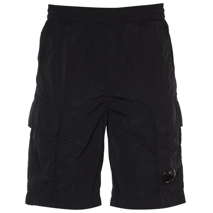 CP Company Lens Bermuda Cargo Shorts Black Cotton