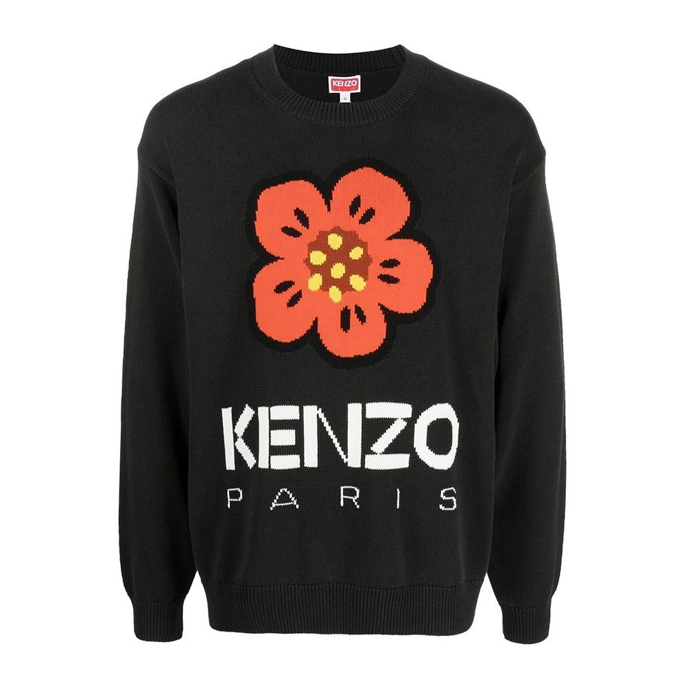 KENZO Boke Flower Knit Sweater Black Men’s Round Neck