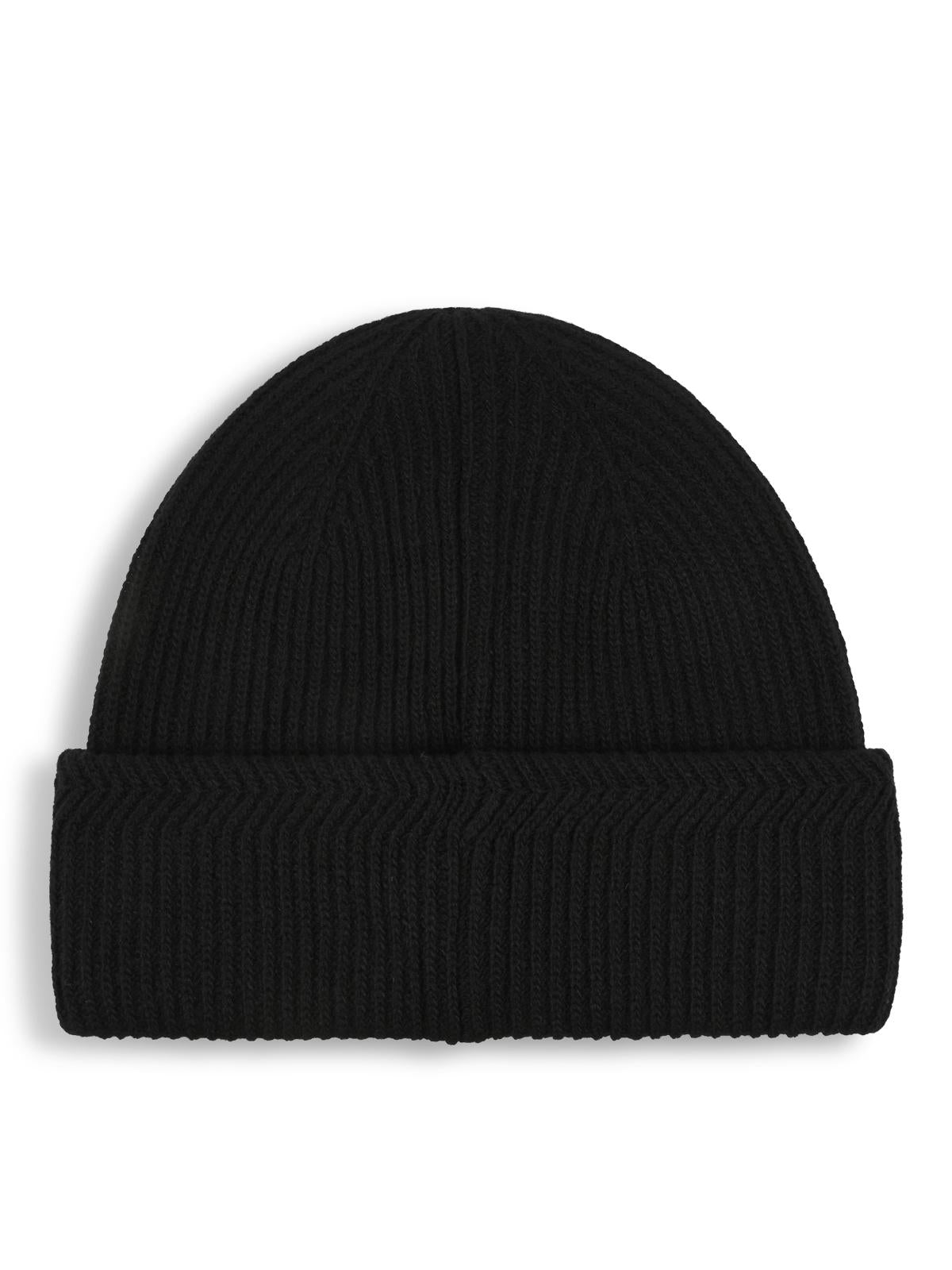 Moncler Black Wool Rib Knit Beanie