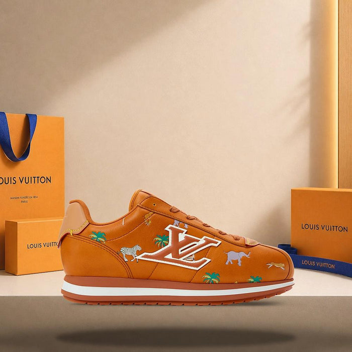 Louis Vuitton Cognac Brown Buttersoft Leather Low-Top Sneakers
