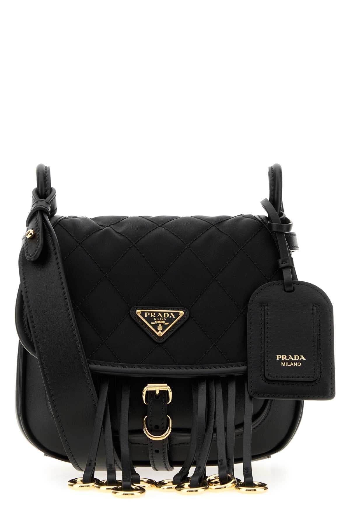 PRADA Black Leather Crossbody Bag