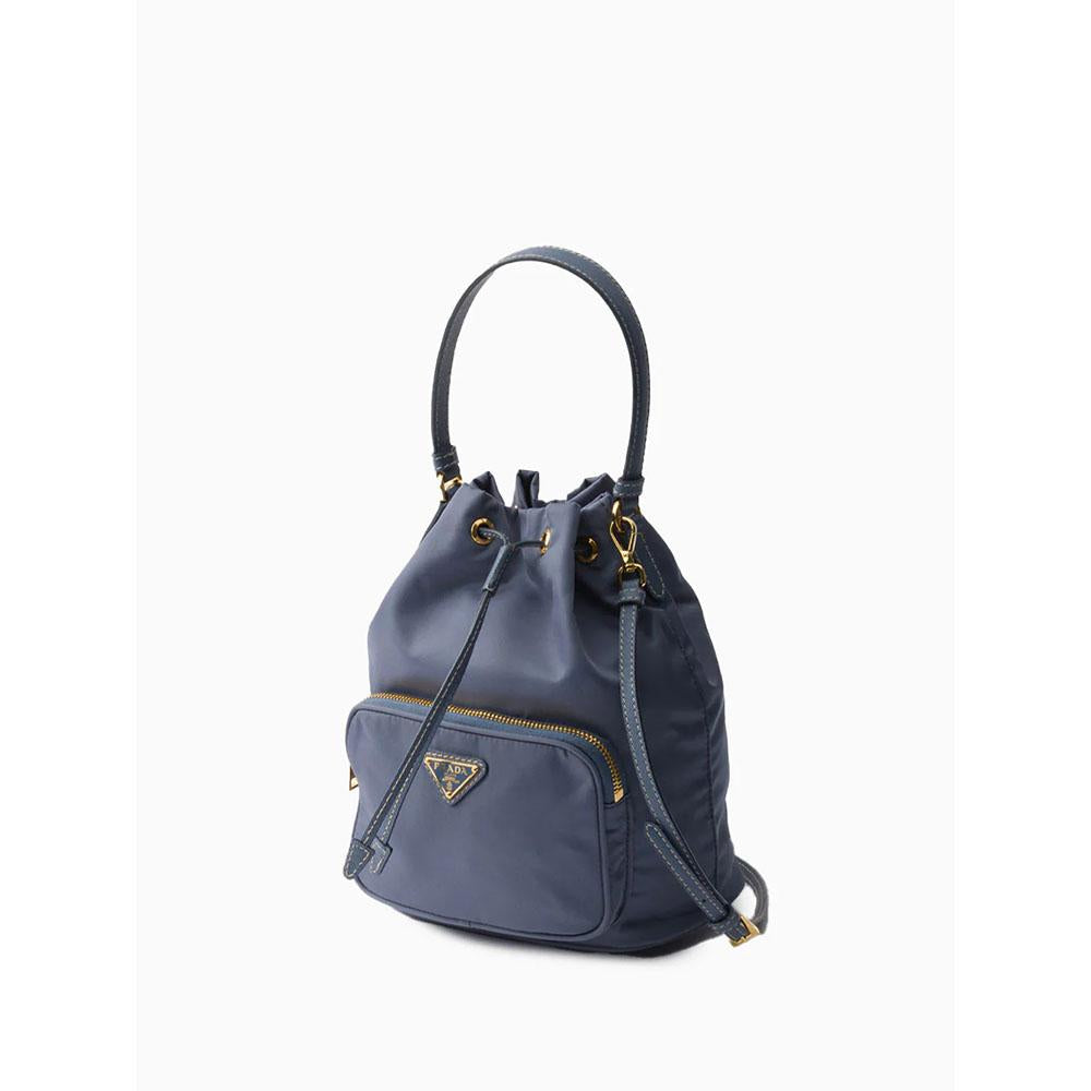 PRADA Duet Re-Nylon Women’s Bucket Bag Tote Black