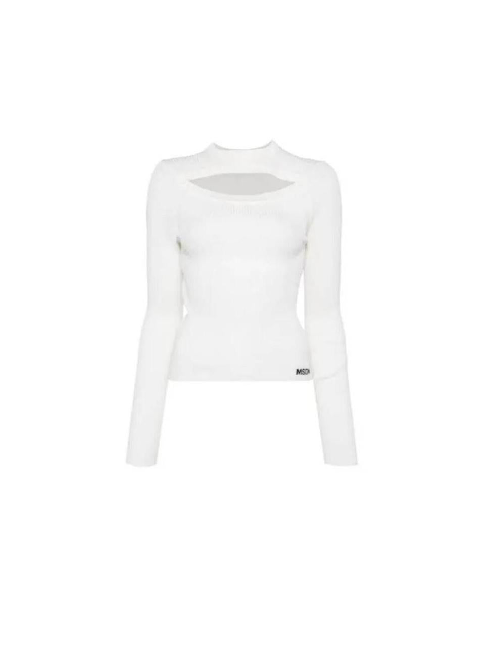 MSGM Ribbed Viscose Crewneck Knit Sweater 3741MDM227 247783 01