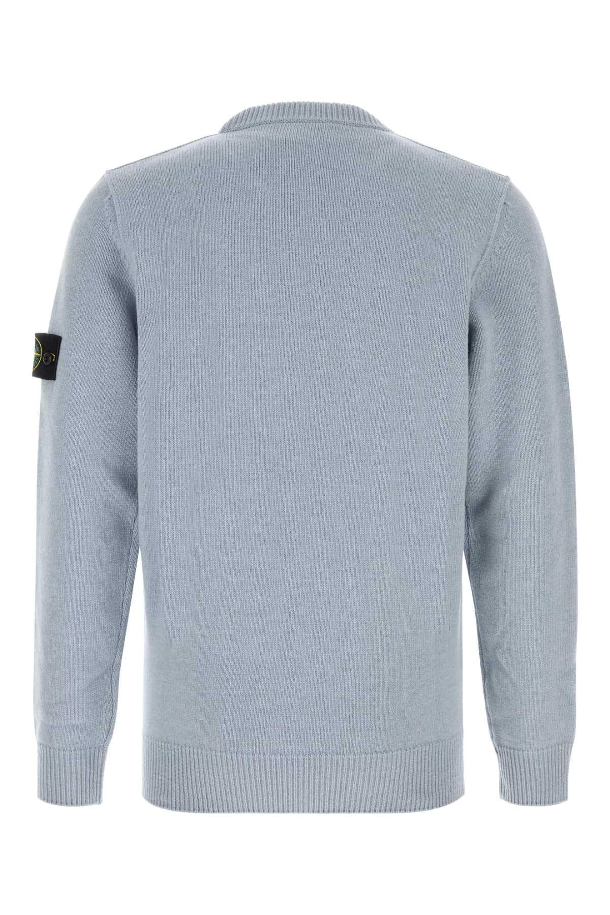STONE ISLAND Wool Blend Round Neck Knit Sweater Navy Men