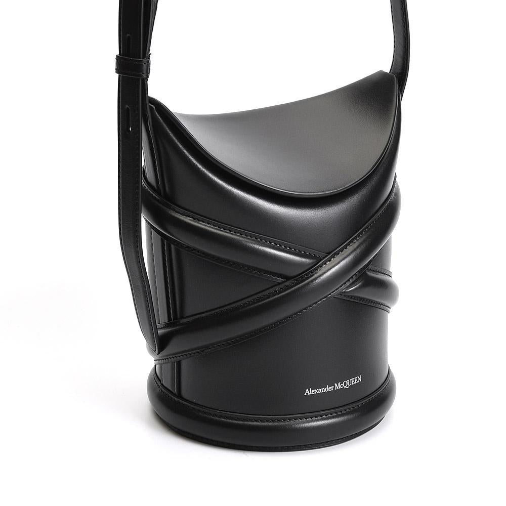 Alexander Mcqueen The Curve Bucket Bag Black Leather Shoulder Bag