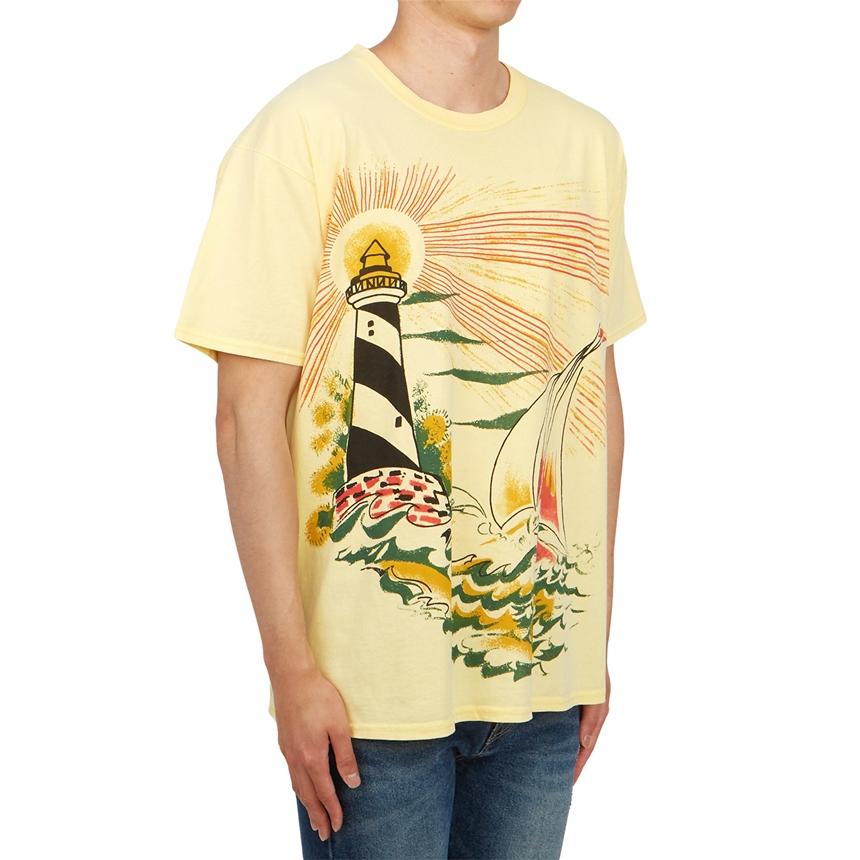 Wild Donkey Men’s Short Sleeve T-Shirt Sunflower Lighthouse Print