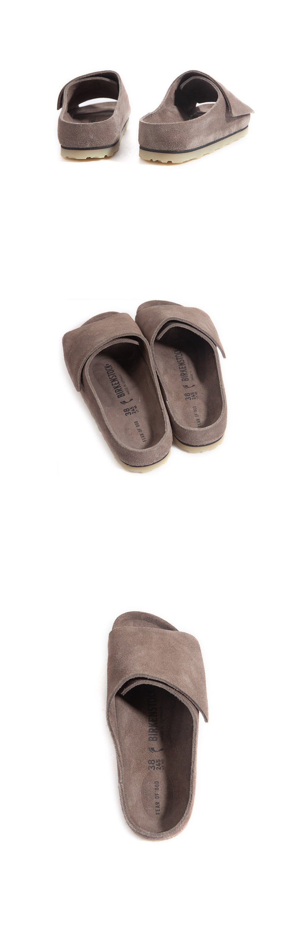 Fear of God suede slide sandals LOS FELIZ collaboration