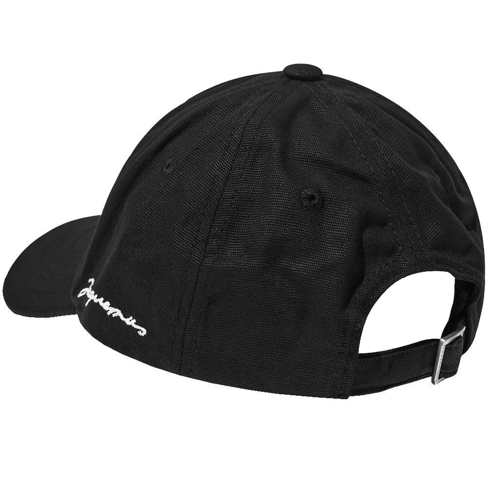 JACQUEMUS La Casquette Logo Embroidered Black Cotton Baseball Cap
