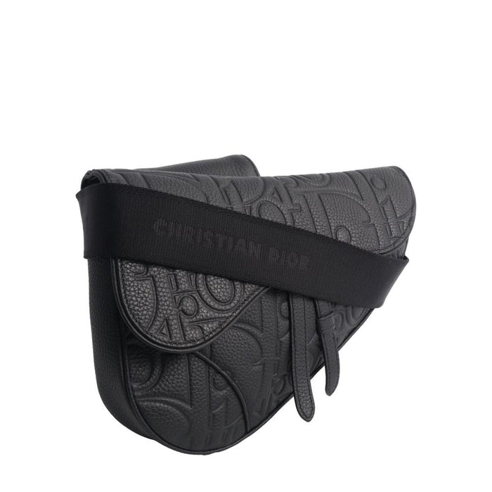 DIOR Saddle Sling Bag Men’s Crossbody Bag Black Leather