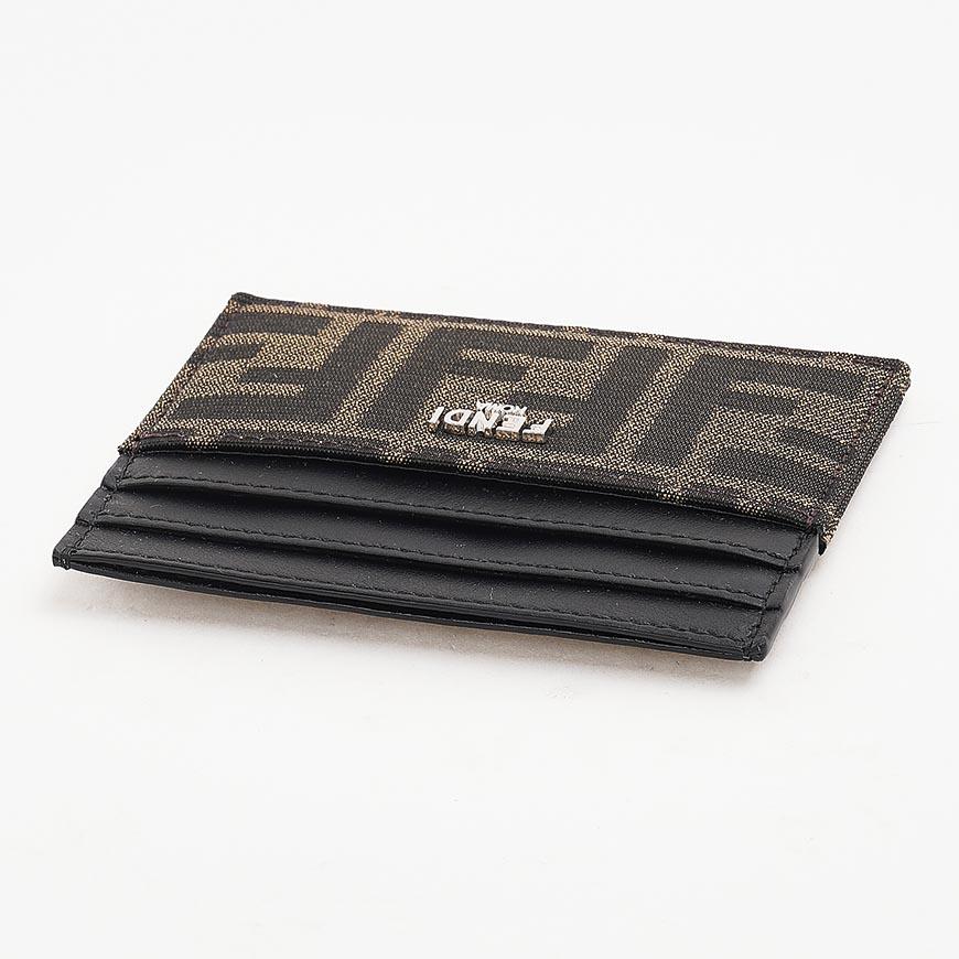 FENDI Men’s FF Jacquard Card Holder Wallet Black